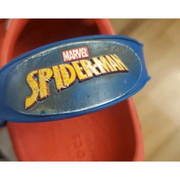 Crocs Red Spider-Man Clog Slip On Shoes Youth Size 12 Red - Picture 10 of 11